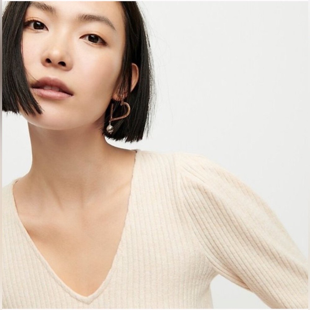 J.Crew Ribbed Puff Sleeve Top - Picture 4 of 10